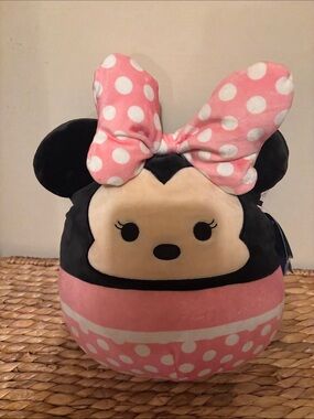Squishmallows Disney Minnie Mouse Pink Polka Dot Bow Plush NWT